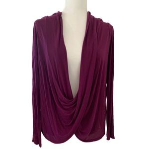 Velvet Graham Spencer purple drape long sleeve